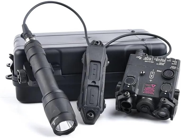 DABL-A2 Red/Green Powerful Laser Dot IR Indicator Sight with M300A/M600C Flashlight & Dual Control Remote Pressure Button Switch，600 Lumen White LED Tactics Scout Torch Lights，for 20mm Picatinny Rail