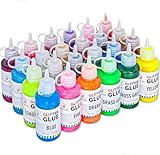 Glitter Glue for Crafts (Value Pack - 24 Colors) | Washable Glittery Art Glue | for Drawing, Ctafting, Christmas Stockings. | Non-Toxic & Safe for Kids