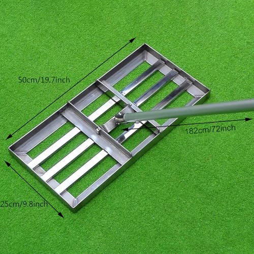 Lawn Leveling Rake, Golf Garden Grass Level, with 182cm/72-inch Handle, Heavy-duty Stainless Steel Large-capacity Lawn Push Level Tool Golf Equipment for Yard Garden Ground and Golf Lawn - Image 4