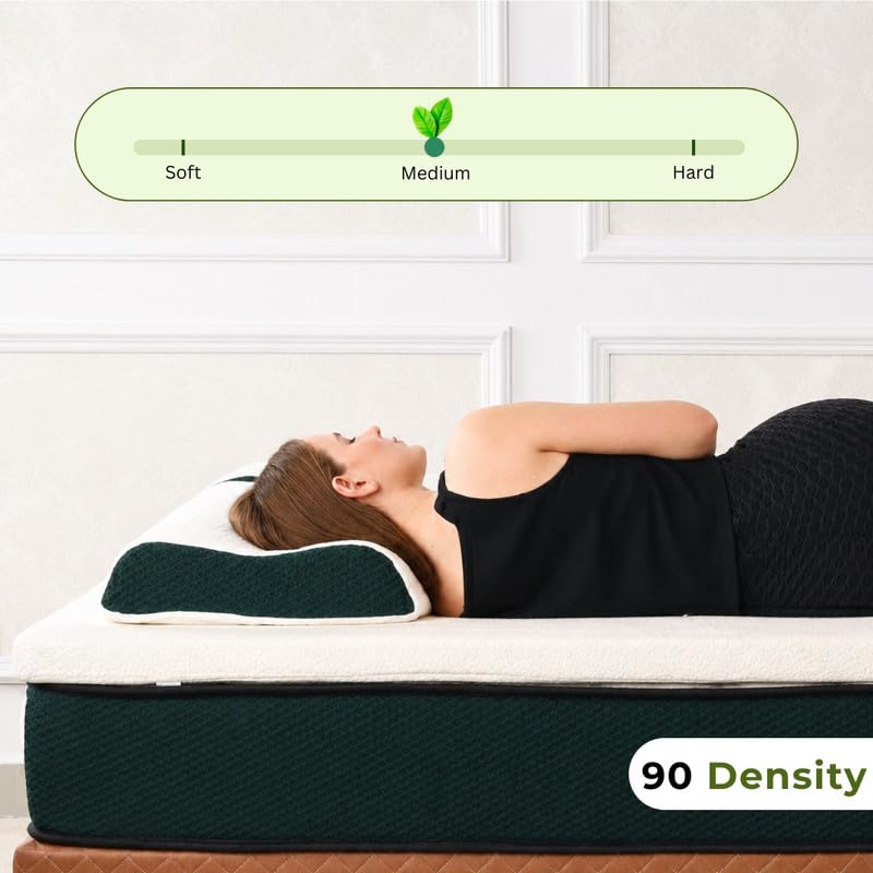 Image of Dreamzee 100% Certified Natural Latex Mattress Topper with Organic Cotton GOTS Fabric | Medium Comfort | 5 Year's Warranty | Mattress Padding Topper Queen Size (75x60x2 Inches)