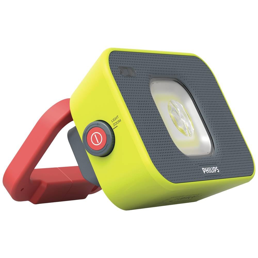 Philips LED-Arbeitsleuchte Xperion 6000 Flood Audio, wiederaufladbarer LED-Strahler mit Zoom- und dimmbarem Flut- und Spotlicht, Bluetooth Lautsprecher, 1000lm, Gestensteuerung, Powerbank Funktion