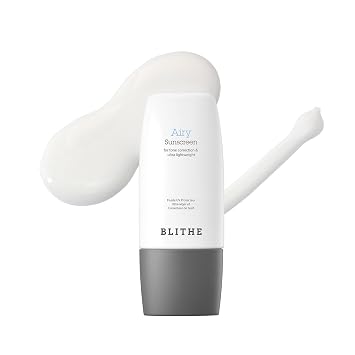 BLITHE Airy Sunscreen Ultralight sun protection - Korean Sunscreen for Tone Correction, Matte finish, Sebum Control SPF 50+ PA++++ 1.69oz