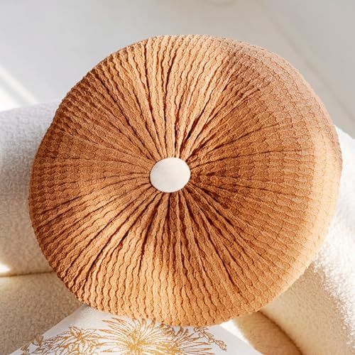Coussin rond citrouille marron de 40 cm pour déco de salon chaleureuse - 2