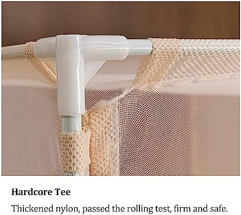 Bed Netting Canopy Frame Stainless Steel Canopy Bed Frame Curtains Mosquito Net Bed Canopy Tent with Zipper,Yellow,180 * 200cm