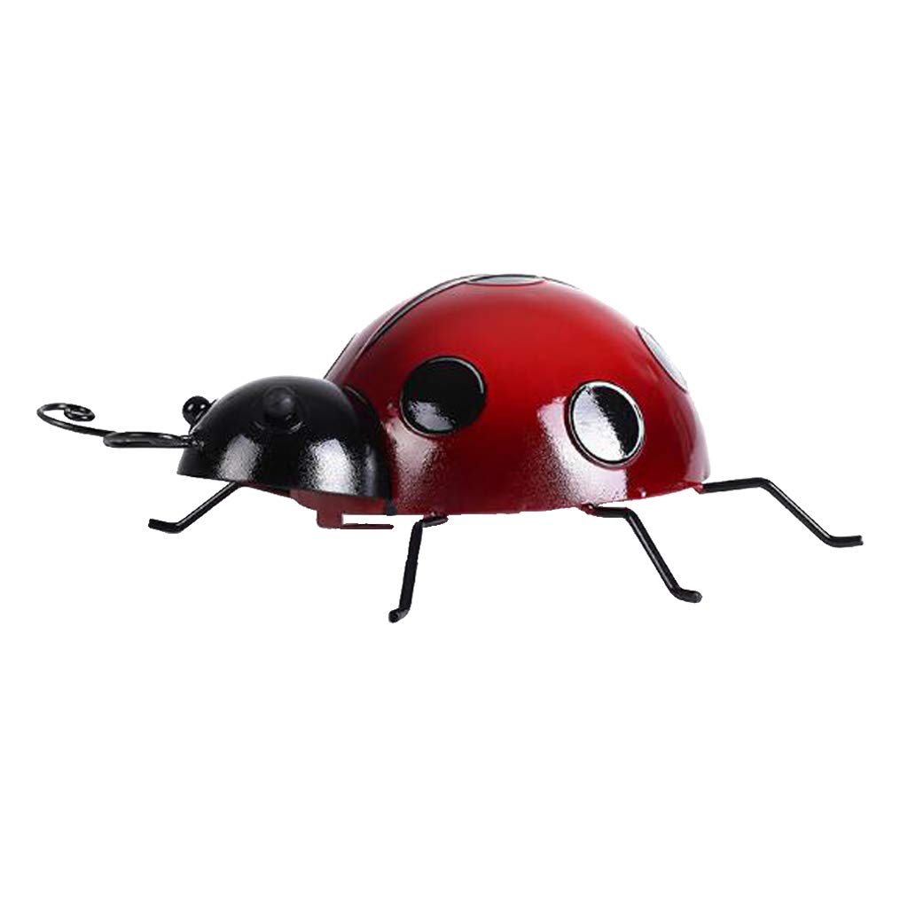 Realistic Ladybird Wall Sculpture Ladybug Figurine Lawn Decoation Photo Prop|Handcrafted Metal Ladybug Figurine – Colorful Wall Art Decor for Garden, Fence, or Porch – Rust-Proof Iron Critter-image-6