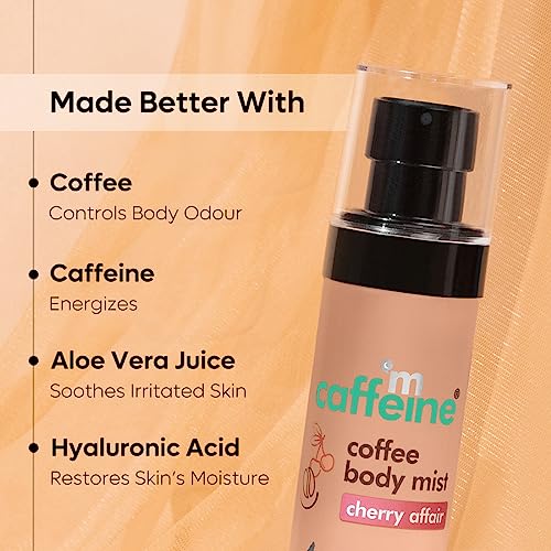 mCaffeine Cherry Body Mist For Women with Long-lasting Fruity-Floral Fragrance | Coffee & Caffeine Kill Body Odour | Hydrating Skin-friendly... - Image 5