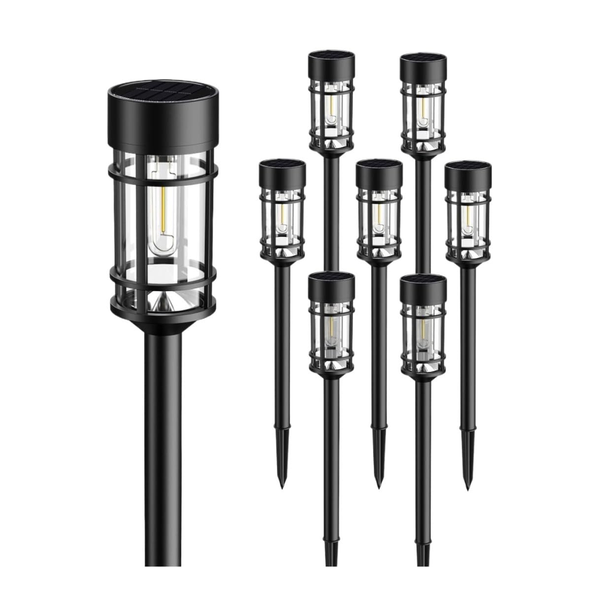 DANNMPX Solar Lights Solar Pathway Lights Bright Outdoor Waterproof LED Garden Metal Outdoor Decorations