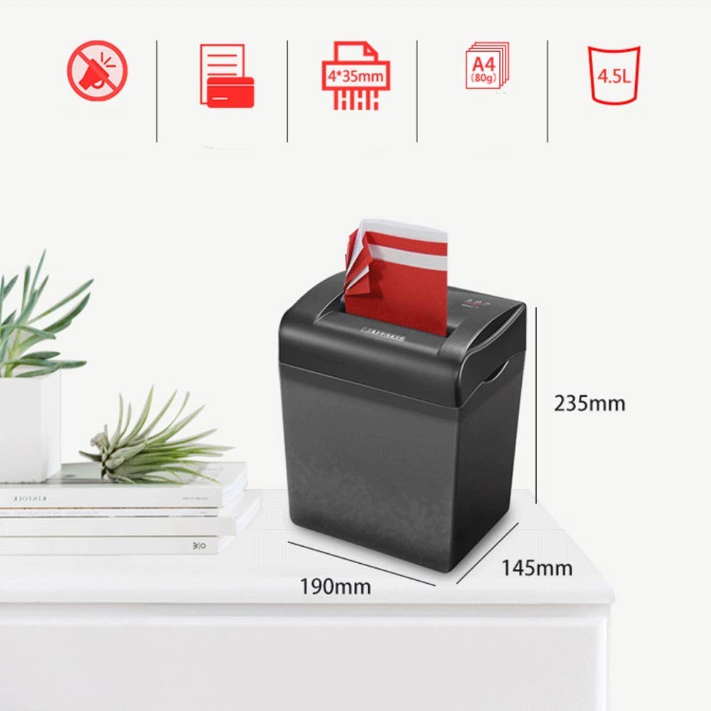 Mini niszczarka biurkowa 4-poziomowa tajna 4 razy; 35mm Domowa Elektryczna Makulatura w proszku Kompaktowa maszyna Mała niszczarka dokumentów biurowych