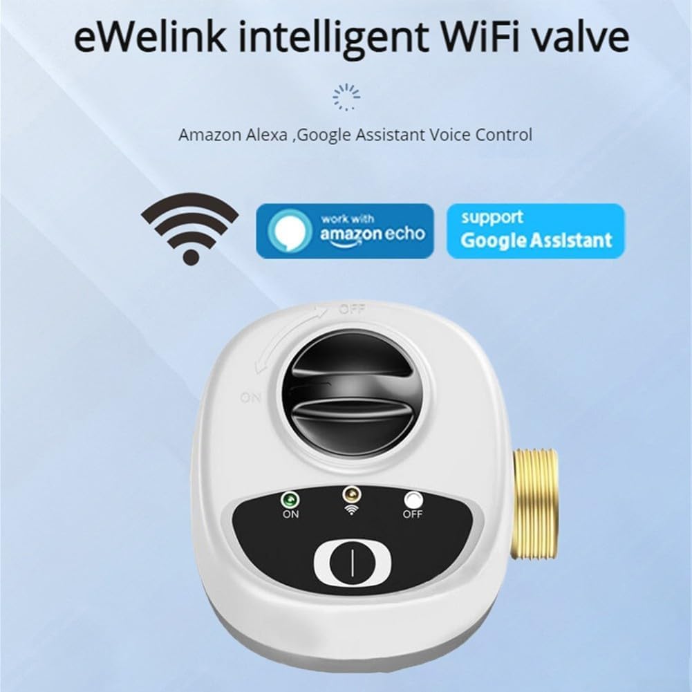 Válvula de agua inteligente WiFi, válvula de apagado automático para DN15/DN20/DN25, sistema de apagado de agua de control inalámbrico para uso doméstico y jardín