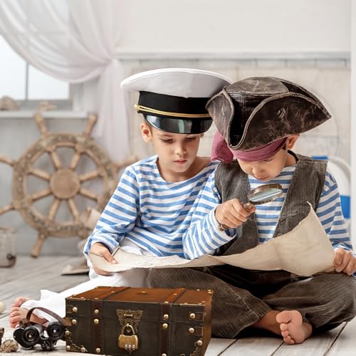 Coffre au trésor de pirate en bois vintage, coffret de collection avec serrure à code - 6