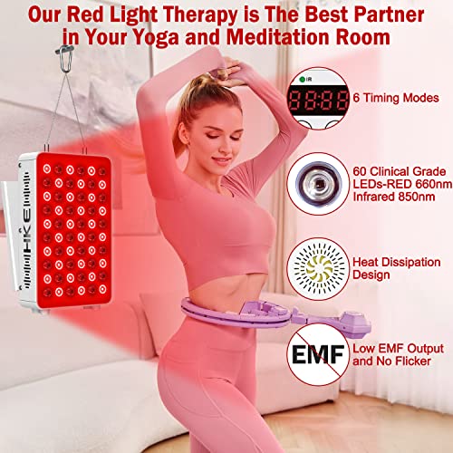 Hke Red Light Therapy Device For Body Face, Near Infrared Light 660Nm 850Nm, 300W 60 Clinical Grade Leds Panel For Anti-Aging, Pain Relief, Skin Health, Improve Sleep, Energy #TOP4