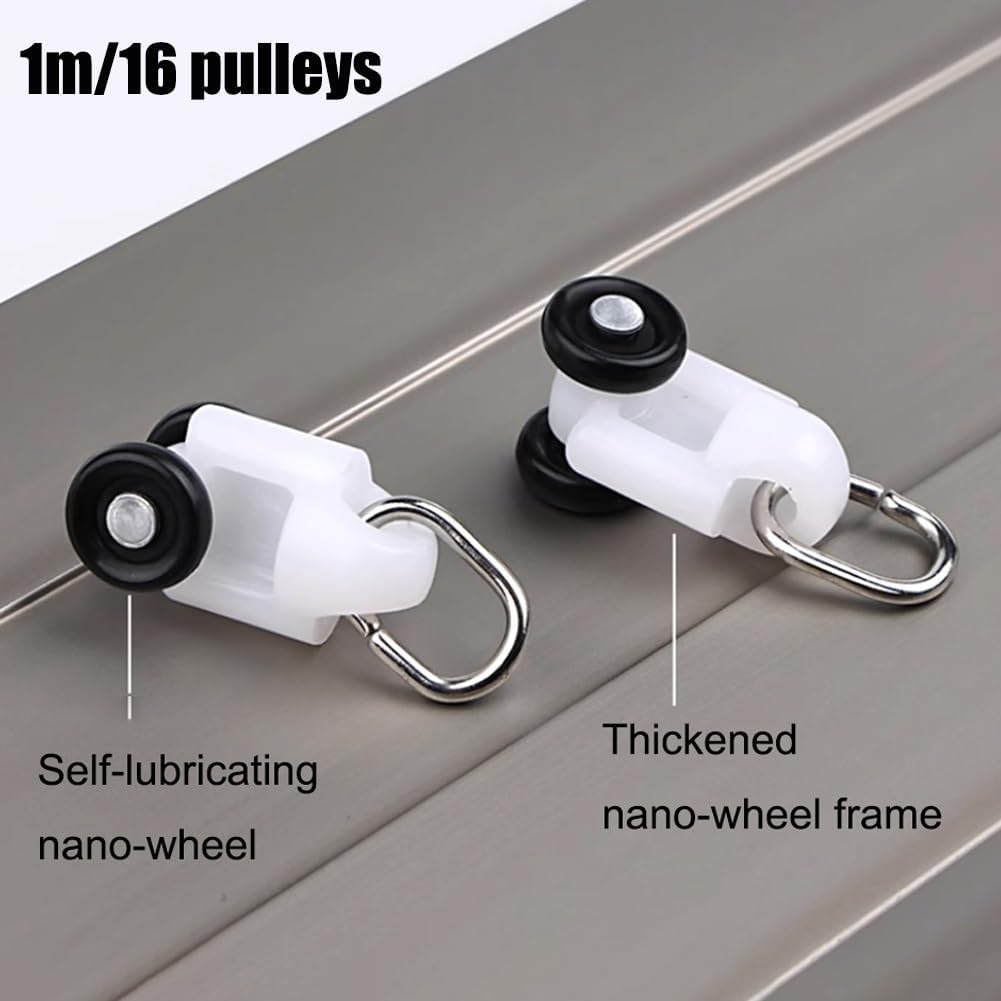 Double Row Curtain Tracks Ceiling Mounted 2'/6'/9'/10'/12'/15'/19'/21' Silent Double Rails for Curtains, Drapes, Room Dividers, Indoor/outdoor Curtains Tracks(Gold,1.3m(4.3ft))