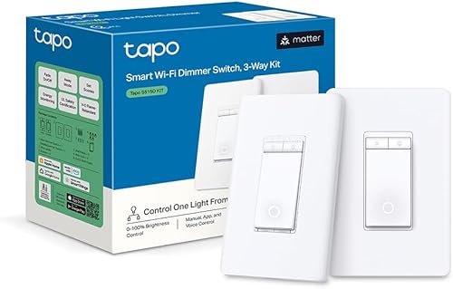 TP-Link Tapo Smart - Interruptor de atenuación de 3 vías, compatible con materia, monitoreo de energía, requiere cable neutro, funciona con Alexa,