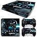 Ps4 Slim Skins Para Consola Y Controlador De 46 North Design, La Misma Calidad De Calcomanía Para Automóviles, Alien Supernatural Scifi Neon Negro Azul, Compatible Con Ps4 Slim, Fabricado En Canadá