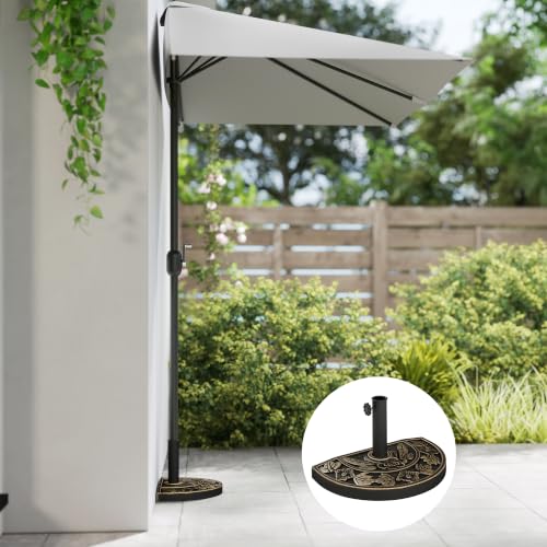 Soporte de parasol para balcón estrecho con base semicircular Outsunny 7