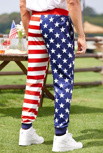 Arvilhill Men's 4th of July Drawstring Pants 1776 Joggers Patriotic American Flag Sweatpants (S-3XL)3