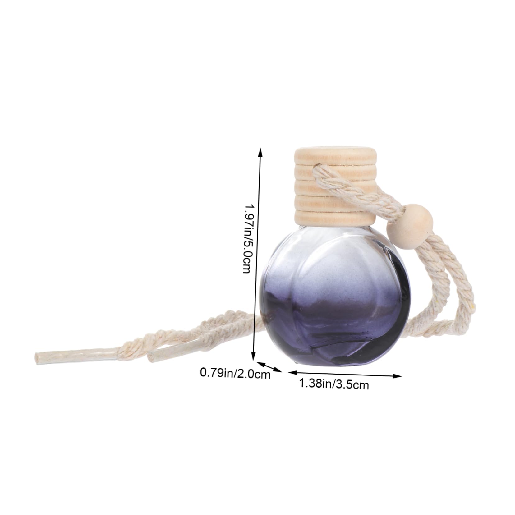Profumatori per Auto in Bottiglia, Set 20 Pezzi Nero 8 Ml | Vetro e Cordino in Cotone, Pendente Decorativo per Auto e Regalo, Formato Rotondo
