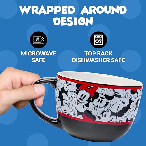Silver Buffalo Disney Mickey and Friends Featuring Minnie Mouse Pattern Ceramic Soup Mug, 24 Ounces by Silver Buffalo - Image 3