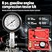 ZEAJSRU Engine Compression Tester Kit 8PCS, 0-300 PSI Cylinder Pressure Test Tool for Gasoline Engines on Cars, Motorcycles, ATVs & Small Engines with Dual Scale Gauge and Adapters (Red-8PC)