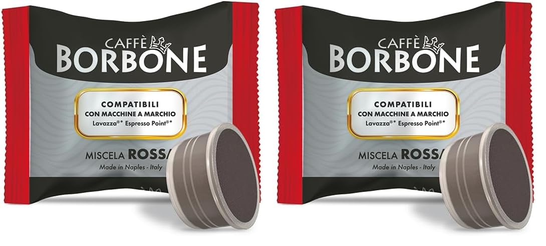 Caffè Borbone Mezcla de Café Roja - 100 Cápsulas - Compatibles con Máquinas de Café Lavazza®* Espresso Point®* (Paquete de 2)