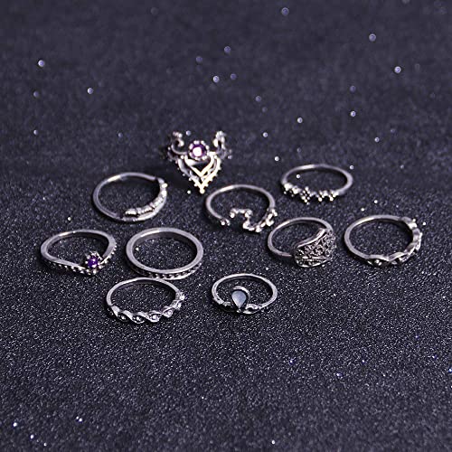 Zzhdcc 63 Pcs Knuckle Stacking Rings For Women Vintage Gold Silver Ring Set Adjustable Bohemian Joint Finger Midi Rings Turquoise Jewelry For Women Birthday Statement Rings Gifts #TOP5