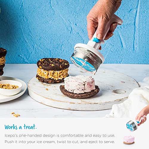Dreamfarm Icepo Ice Cream Scoop | The Best Ice Cream Scoop For A Perfect Ice Cream Sandwich Every Time | Effortlessly Scoops All Types Of Ice Cream, Gelato, Sorbet, & More With Just One Hand #TOP6