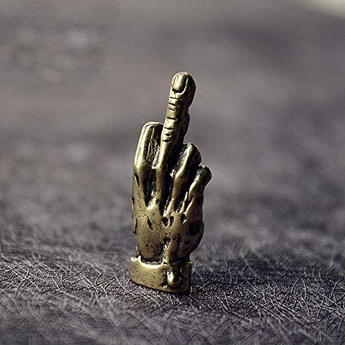 QWERWEFR Mini Messing Hände Finger Up Statue tragbare Punk-Stil Dekoration Ornament Skulptur Home Office Schreibtisch Ornament lustige Spielzeug Geschenk Cover