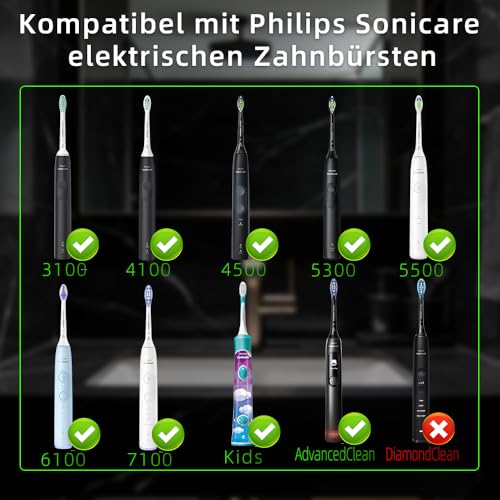 Ladestation Ladegerät Steckdose Kompatibel mit Philips Sonicare Elektrisches Zahnbürste, Kabelloses Wandladegerät für 5500 5300 3100 4100 4500 6100 7100