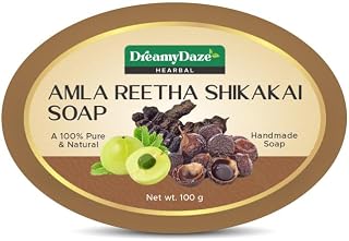 DreamyDaze Amla Reetha Shikakai Herbal Soap with Coconut Oil, Pure Honey & Glycerin - Natural Skin Brightening, Deep Clean... Price In India