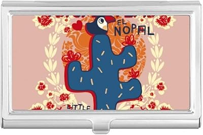 Succulents Cactus Potted Plant Business Card Holder Case Pocket Box Wallet