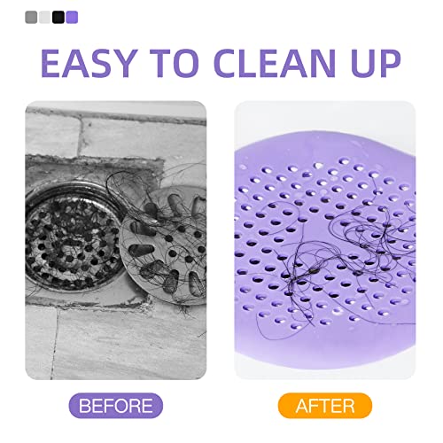 Hair Catcher Durable Silicone Square Shower Drain Hair Stopper Covers Easy To Install And Clean Suit For Bathroom Bathtub And Kitchen 4Pack #TOP3