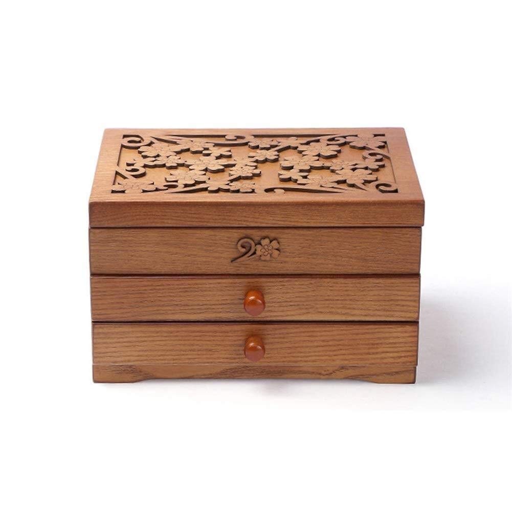 Jewellery Boxes Carved with Mirror Jewellery Chest 3 Layers Large Capacity Jewellery Organiser for Women Jewelry Box for