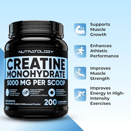Pure Micronized Creatine Dissolves Easily | Creatine Monohydrate Powder 1000g - For Increased Muscle Growth & Performance - Supports Athletic Performance - Creatine Powder for Workouts - 200 Servings - 2