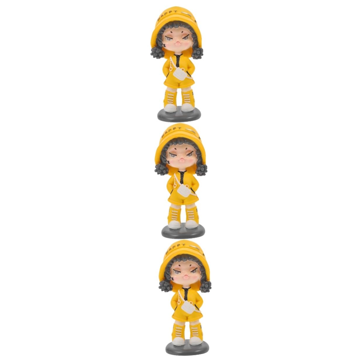 3stücke Cartoon Mädchen Statue Auto Dekoration Süßes Wackelkopf Ornament Für Armaturenbrett Niedliche Auto Innenraum Deko Für Freunde Aus Robustem Resin Und Gefertigt