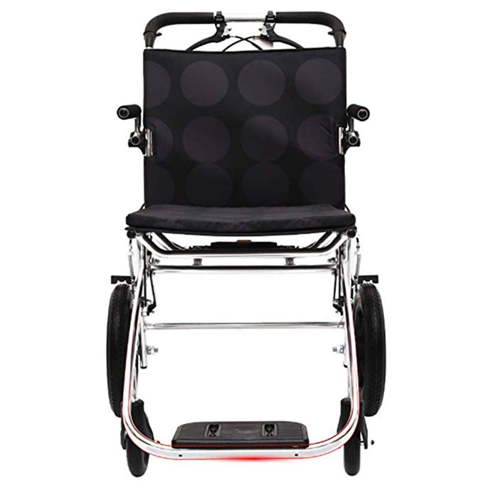 Silla De Ruedas Móvil De Transporte Ligero, Plegable, Ligera, De Aluminio, Con Frenos De Mano, Silla De Viaje De Tránsito Portátil, Color Negro