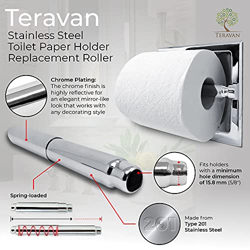 Teravan Stainless Steel Replacement Toilet Paper Roller With Chrome Plating (Set Of 2) #TOP3