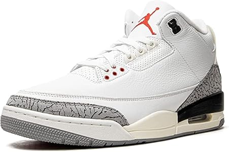 Jordan 3 Retro Mens Shoes, Black/Fire Red-white, 9 US : Amazon.sg