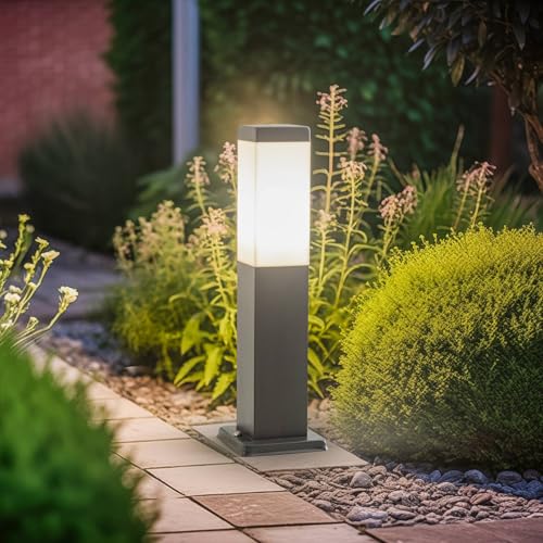 Borne eclairage exterieur lumineuse à intensité variable Honula en noir moderne