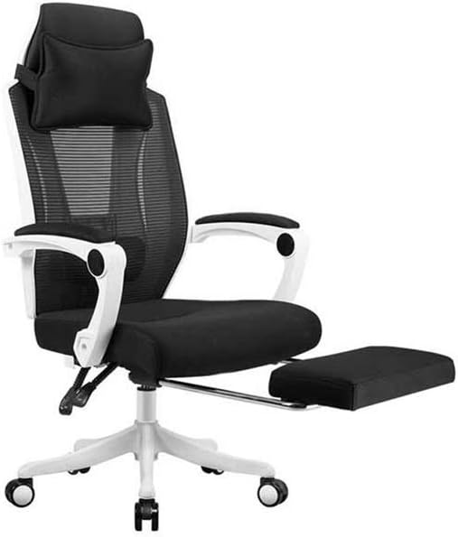 Zhangmeiren Home Can Reclinable Elevar Silla Giratoria Silla De Oficina Silla De Malla Ergonómica Estudiante Asiento Trasero (Color : White)