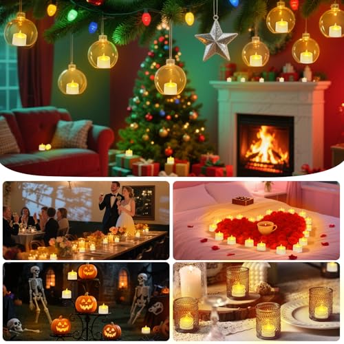 Image of White Flameless Tea Lights - 12 Pack Modern LED Candles for Minimalist Home Decor, Spa Bathroom & White Wedding Centerpieces (White Base, 12 Pack)