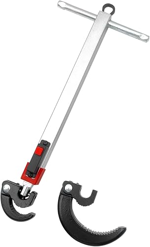 Telesco Basin Wrench 10–17in, 180° Rotatable Jaw, 0.39–2.5in Adjustable