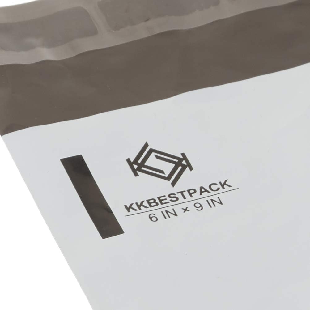 KKBESTPACK Poly Mailers Envelope Shipping Bags (white, 6 x 9 Pack of 100)