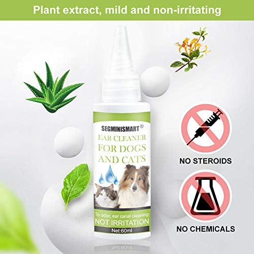 Dog Ear Cleaner, Ear Cleaner for Dogs and Cats, Pet Ear Cleaner for Removing Wax and Debris, Stop Itching, Head Shaking, Reduces Odor and Maintains Ear Cleanliness, Honeysuckle and Aloe Vera