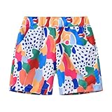 Kids Fashion Swim Trunks Summer Beach Shorts Boys Girls Cute Pull On Relaxed Fit Athletic Sports (Blue, 5-6 Years)