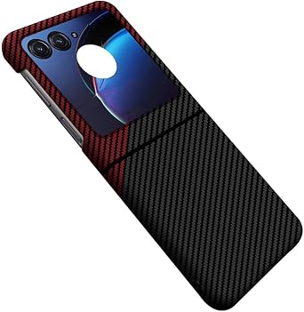 YUANSHXM-Ultra Thin Case for Moto Razr 60/60 Ultra, Carbon Fiber Texture Cover Anti-Fingerprint Protection Cover,Black,60