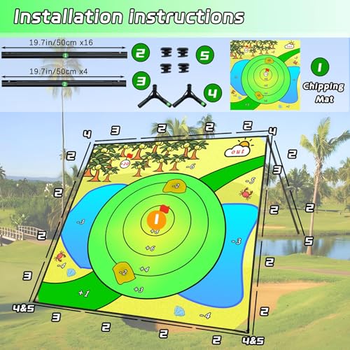 Airaperto Golf Chipping Game with 80" x 80" Large Battle Practise Mat by Airaperto - Used condition - Image 9
