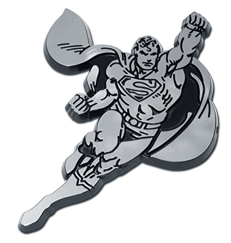 Image of Elektroplate Officially Licensed DC Comics Superman Retro Figure OEM Chrome Emblem for Cars, Trucks, and All Auto | Universal Fit at 3.25 inch x 2.35 inch | Weatherproof