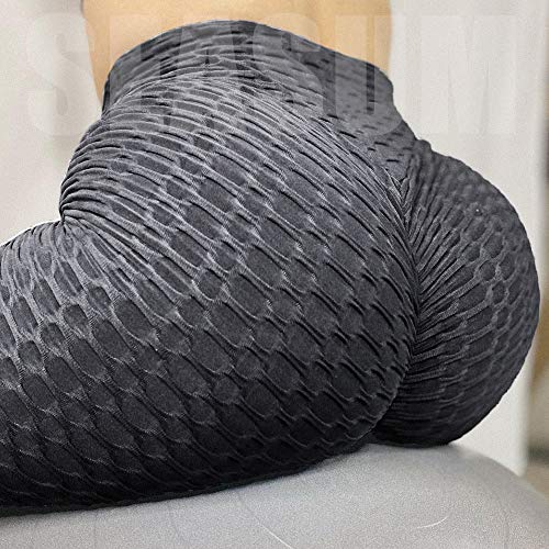SEASUM Women High Waisted Workout Yoga Pants Butt Lifting Scrunch Booty Leggings Tummy Control Anti Cellulite Textured Tights4
