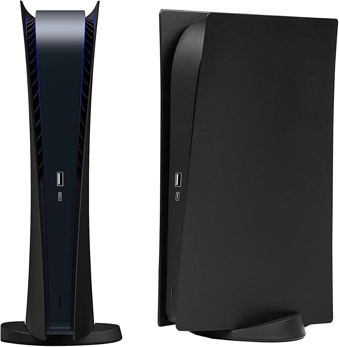 Placas frontales de edición digital, paneles de carcasa para consola PS5, accesorios para PlayStation 5, placa frontal de repuesto de carcasa protectora (negro)