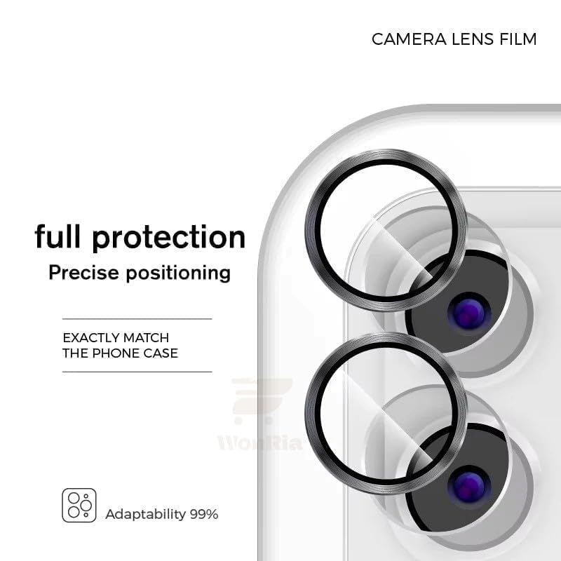 Image of Pack 2- Camera lens Protector Ring for Oppo Reno 15 Pro 5G Camera Tempered Glass Aluminum Alloy Rings, Ultra-HD Metal Frame- Black